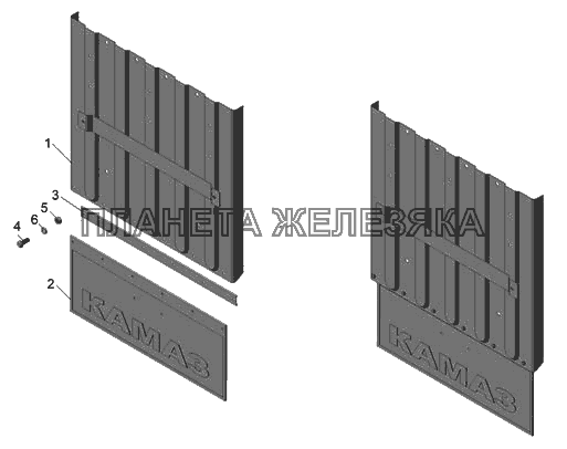 5511-8404269 Брызговик заднего крыла левый КамАЗ-65115 (2009)